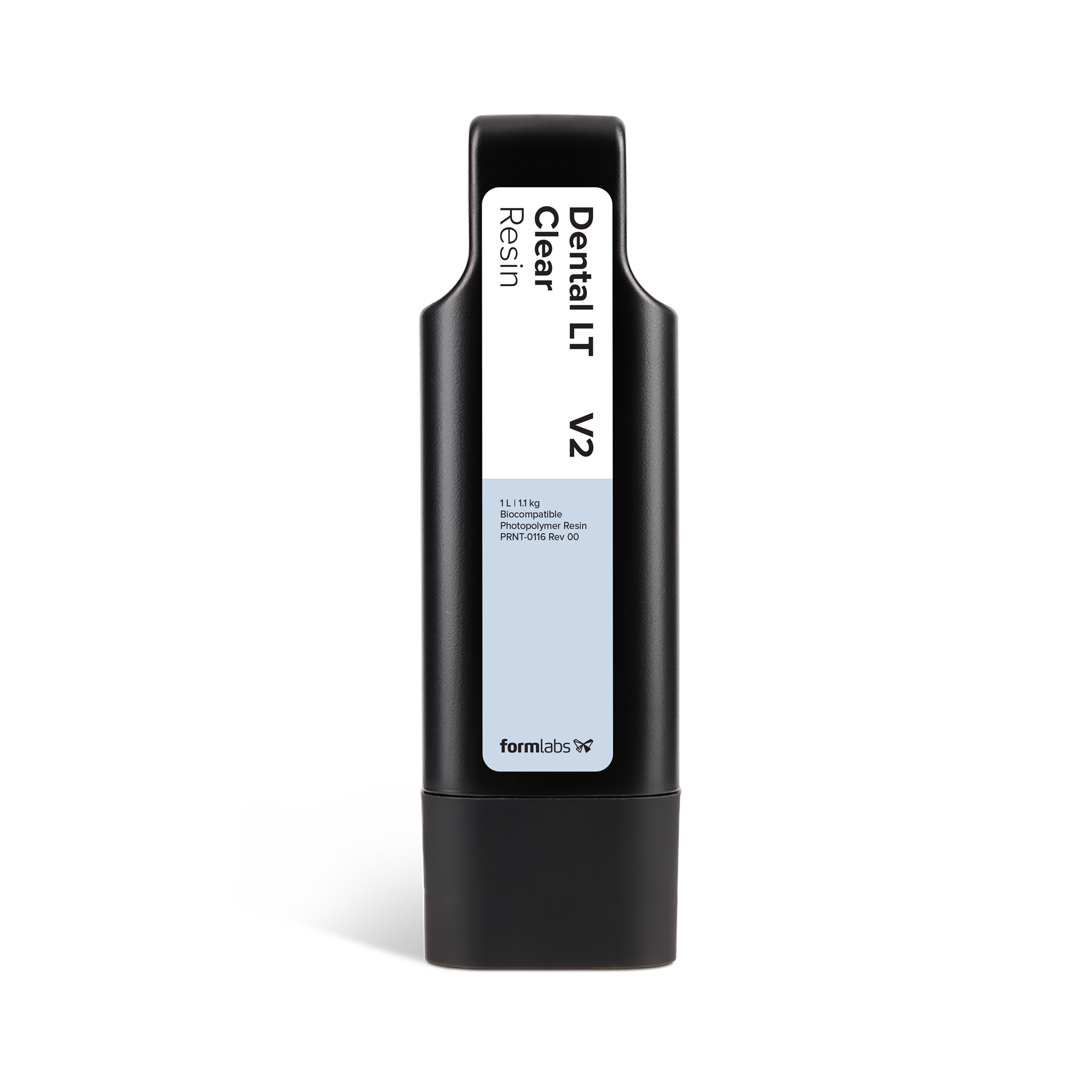 Formlabs® Dental LT Clear Resin V2 - 1L for Form 4B 3D printers - Front View