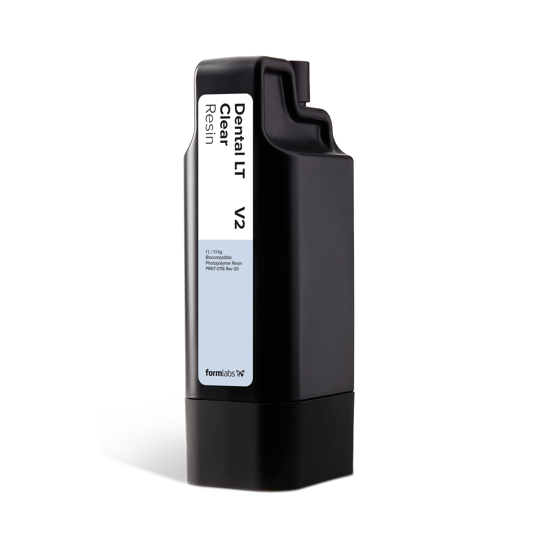 Formlabs® Dental LT Clear Resin V2 - 1L for Form 4B 3D printers - Angled View