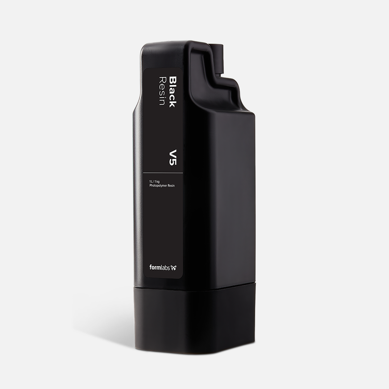 Formlabs Black Resin V5 - 1L for Form 4 SLA 3D Printers - Angled View