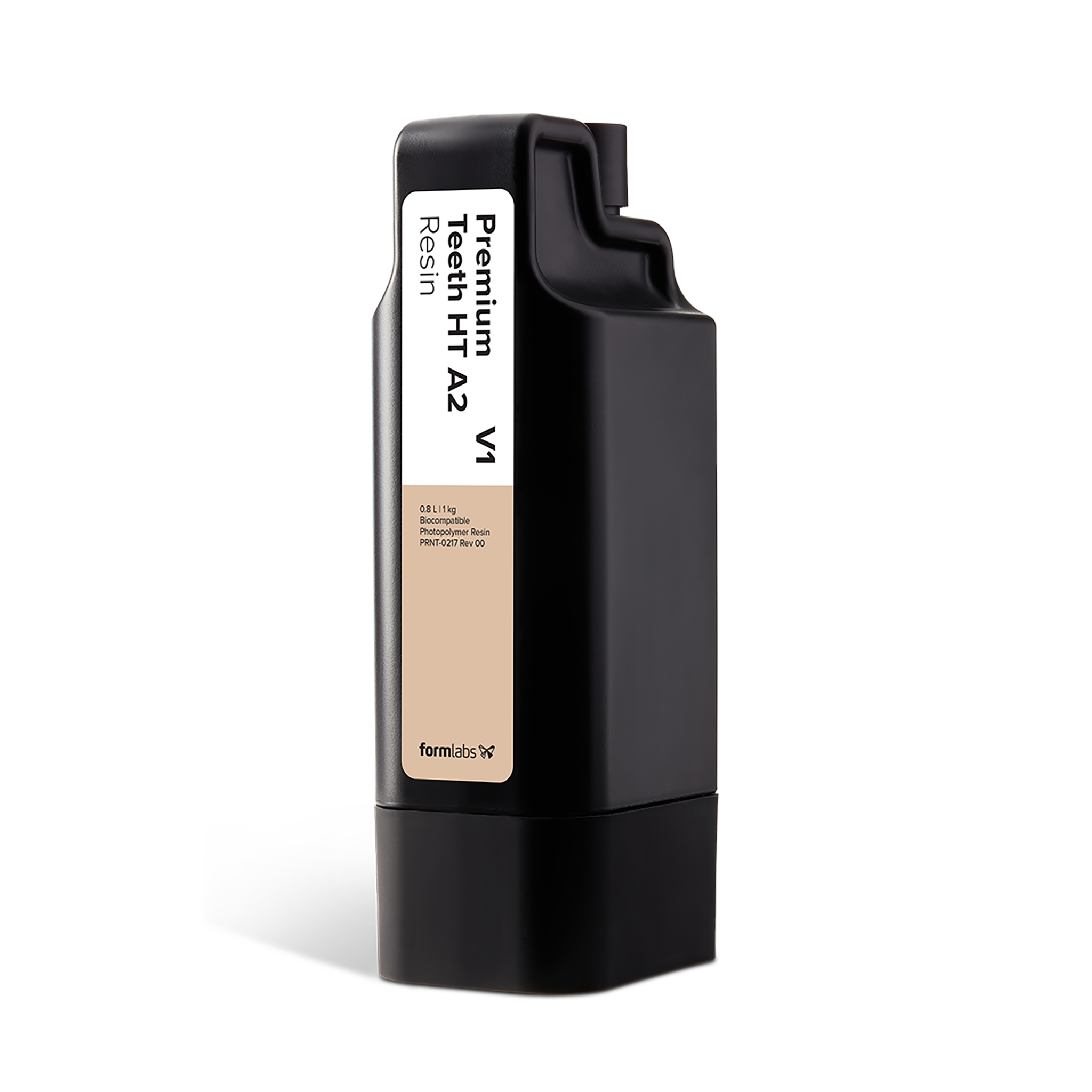 Formlabs Premium Teeth HT A2 Resin V1 - 0.8L for Form 4B 3D Printers - Angled View