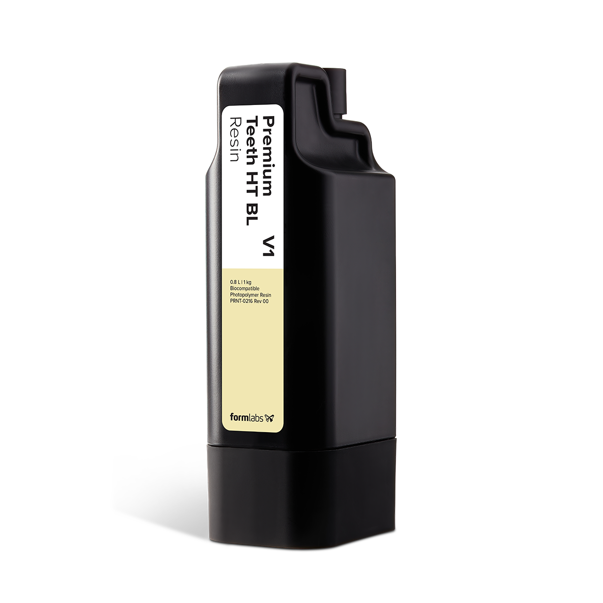 Formlabs Premium Teeth HT BL Resin V1 - 0.8L for Form 4B 3D Printers - Angled View