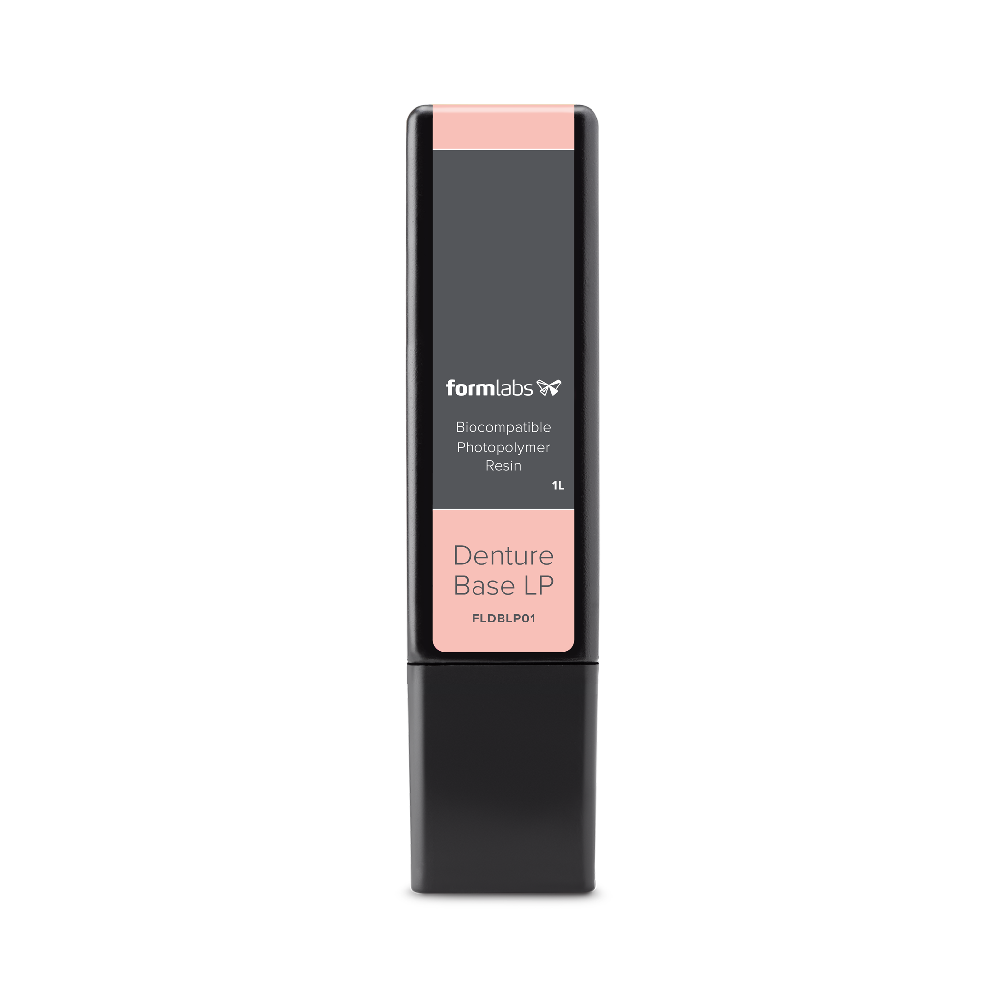 Formlabs® Denture Base LP Resin V1 - 1L for Form 2 and Form 3B 3D Printers - Front View