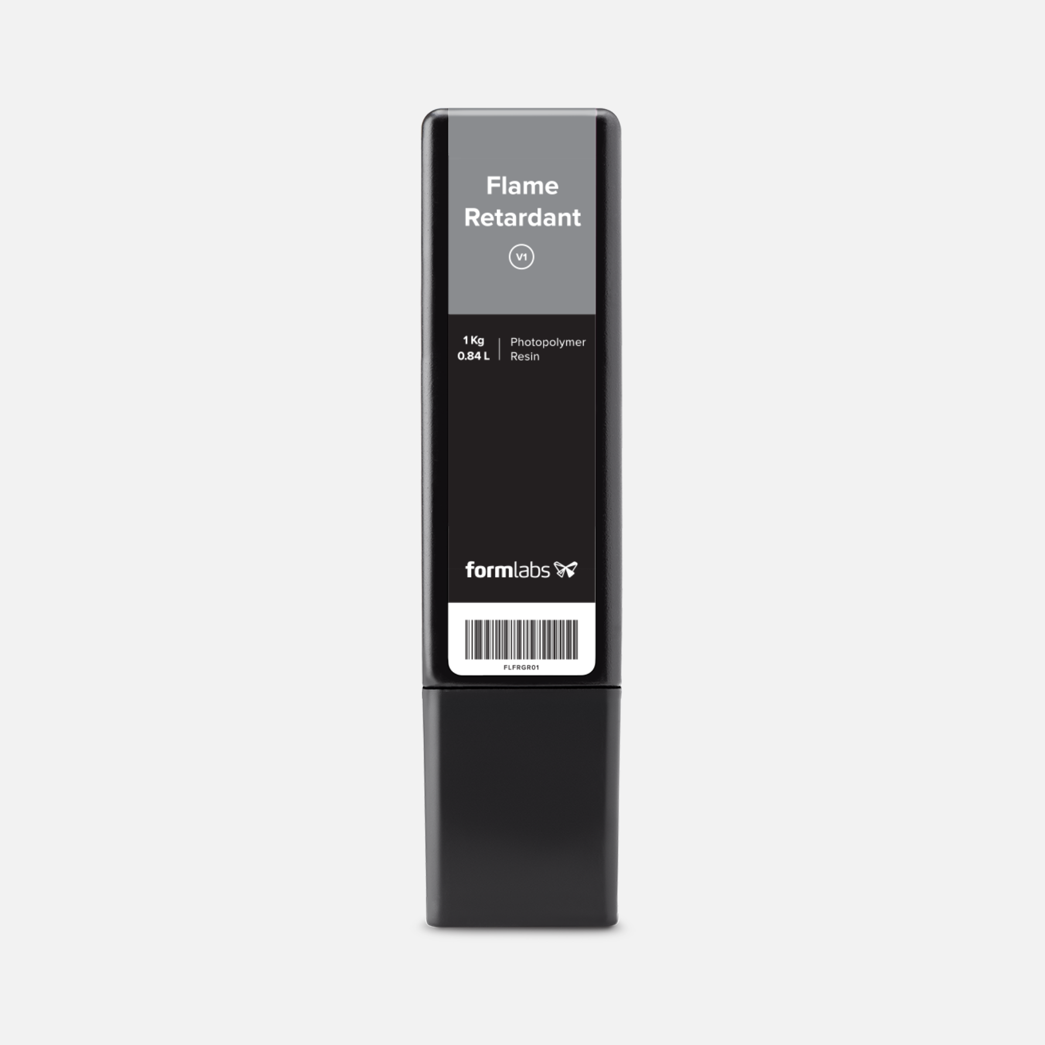 Formlabs Flame Retardant Resin V1 - 0.84L for Form 3 SLA 3D Printers - Front View