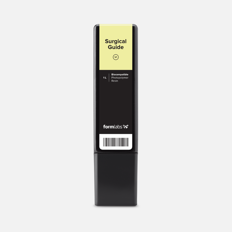 Formlabs Surgical Guide Resin V1 - 1 L for Form 4 SLA 3D Printers - Angled View