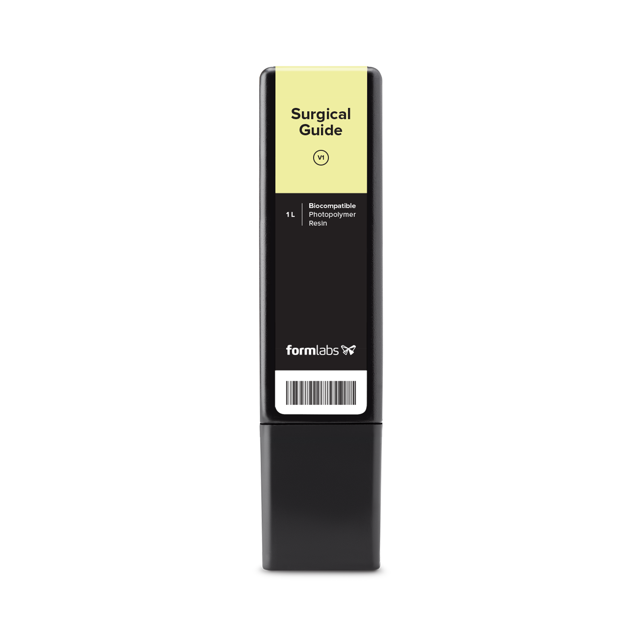 Formlabs® Surgical Guide Resin V1 - 1L for Form 2 and 3B 3D Printers - Front View