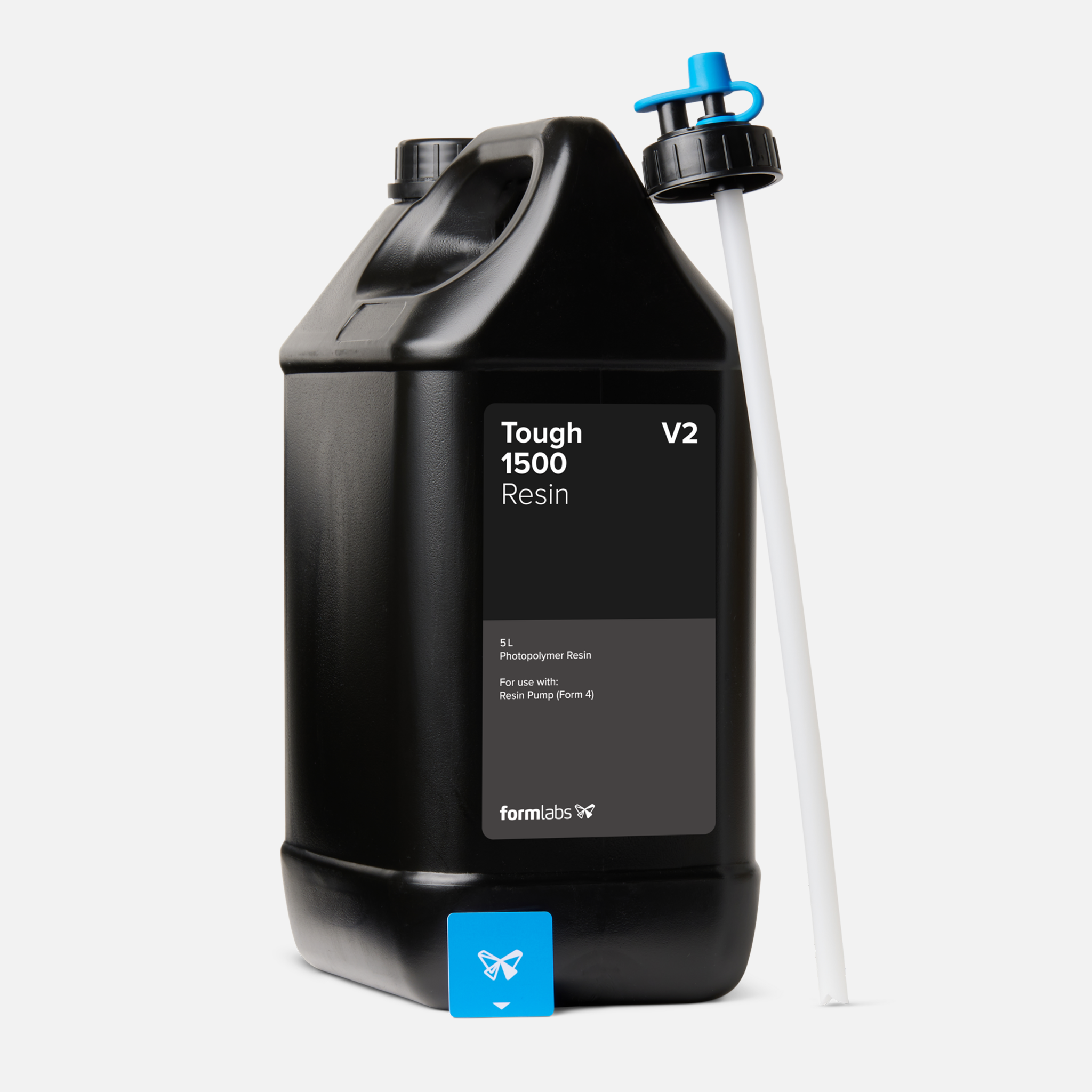 Formlabs Tough 1500 Resin V2 - 5 L for Form 4 SLA 3D Printers - Angled View